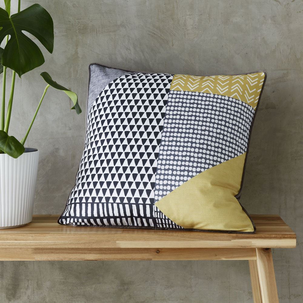 Catherine Lansfield Larsson Geo Scandi Print Piped Edge Filled Cushion