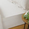 The Linen Yard Hebden Stripe Melange Print 100% Cotton Fitted Sheet