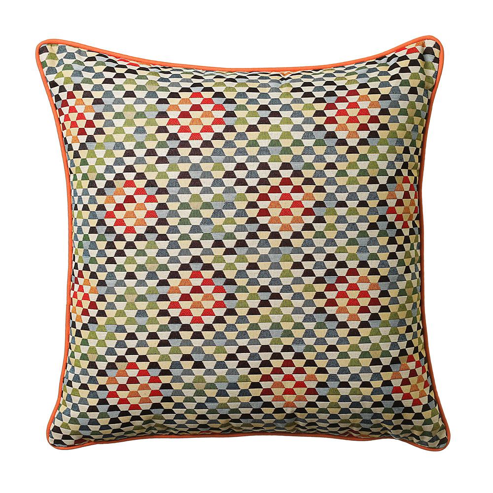 Scatter Box Zeta Geometric Jacquard Feather Filled Cushion, Multi