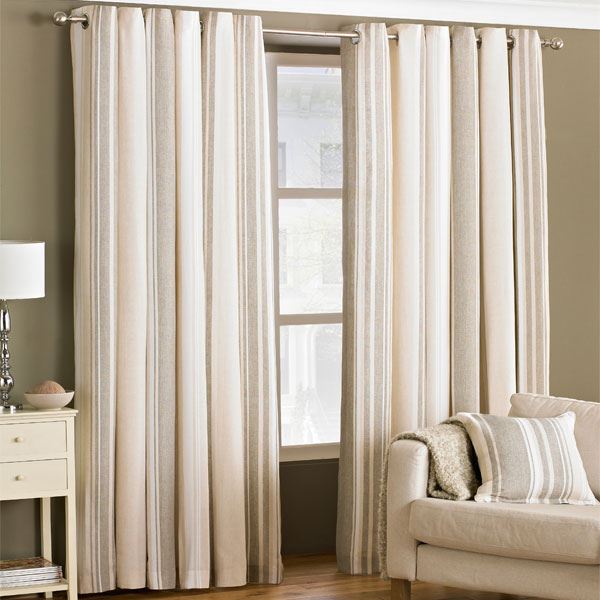 Riva Home Broadway Stripe Woven Lined Eyelet Curtains