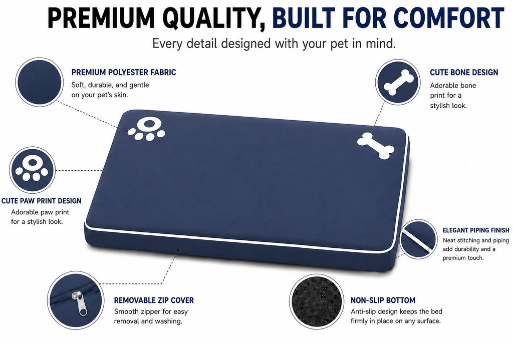 Night Zone Super Soft Bone & Paw Pet Bed Mat