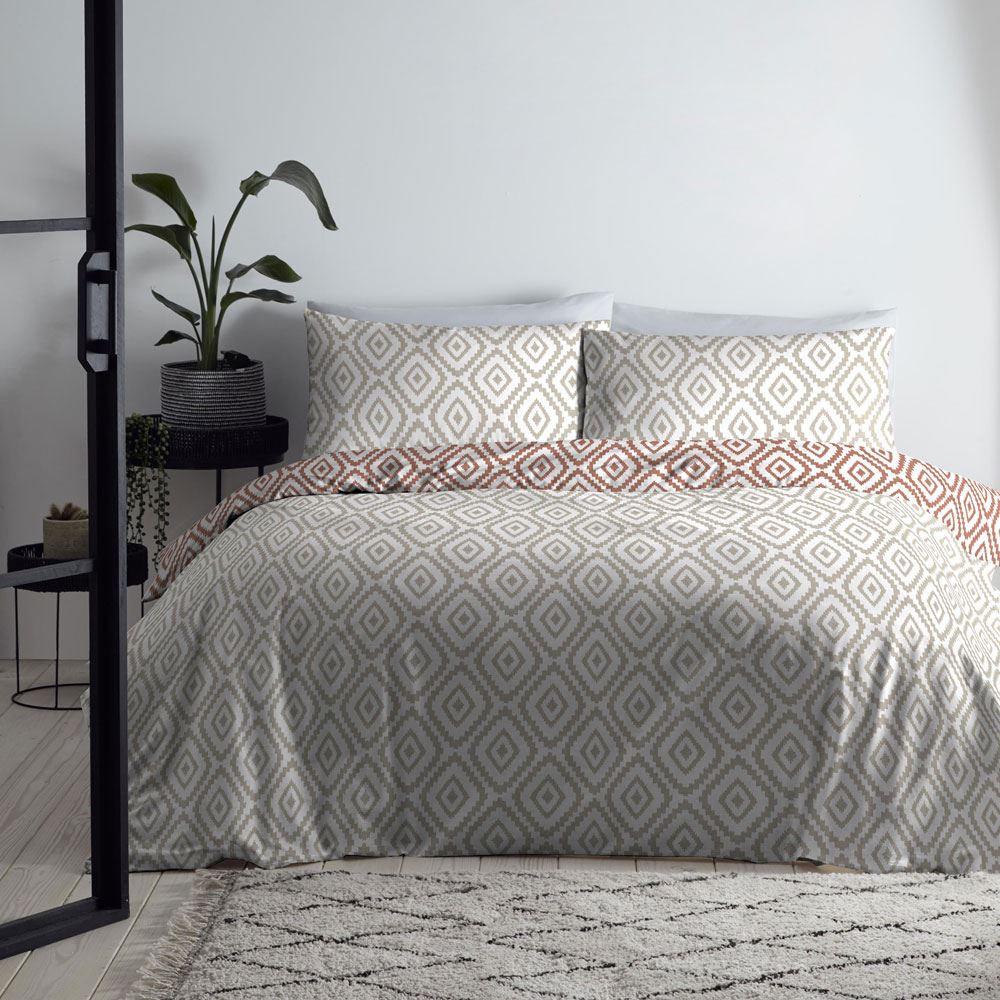 Fusion Navaho Geometric Print Easy Care Reversible Duvet Cover Set
