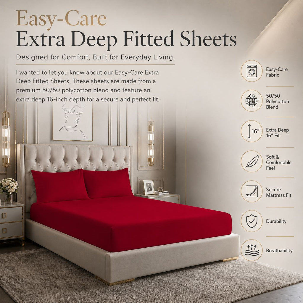 Night Zone Easy-care extra deep fitted sheets