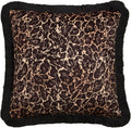 Laurence Llewelyn Bowen Josephine Leopard Print Velvet Fringed Cushion Cover