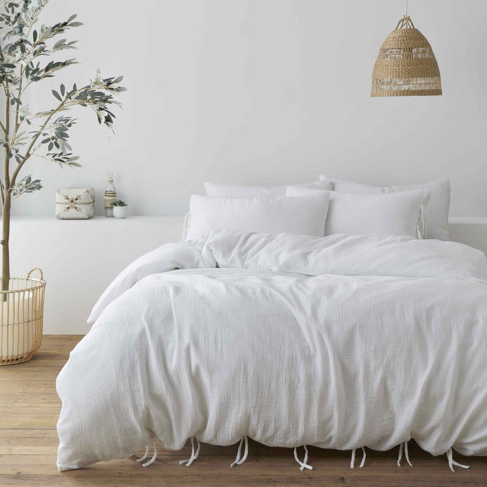 Pineapple Elephant Afra Ties 100% Cotton Muslin Duvet Cover Set