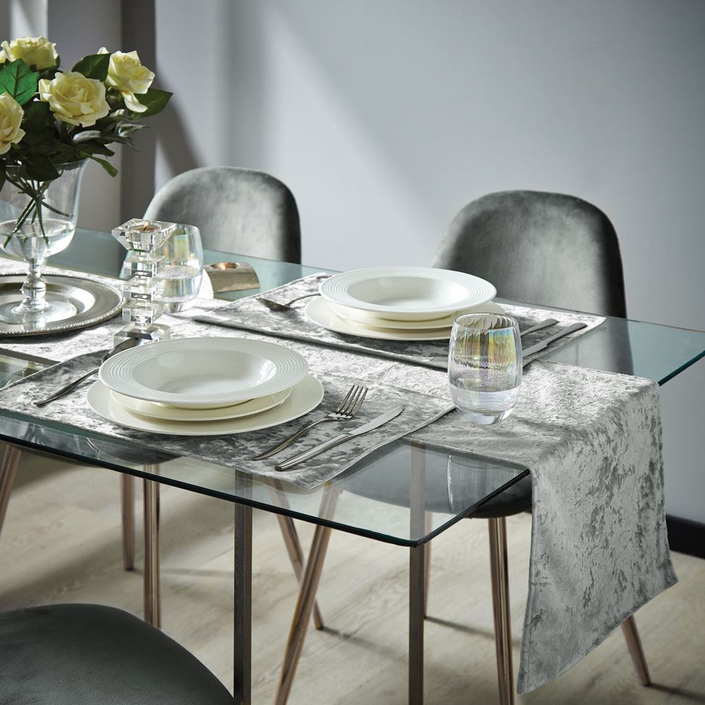 Catherine Lansfield Crushed Velvet Table Runner