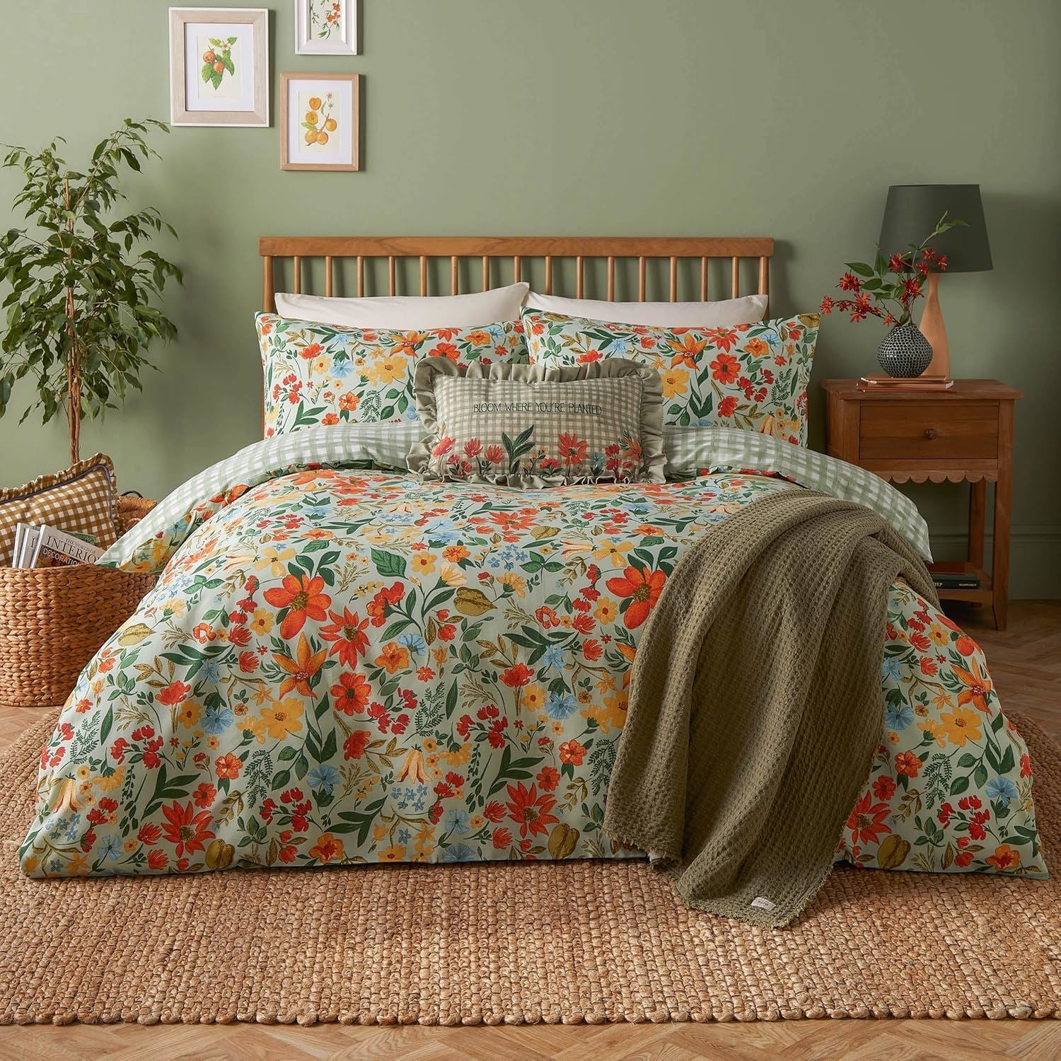 Furn Meadow Haze Floral Botanical Easy Care Reversible Duvet Cover Set