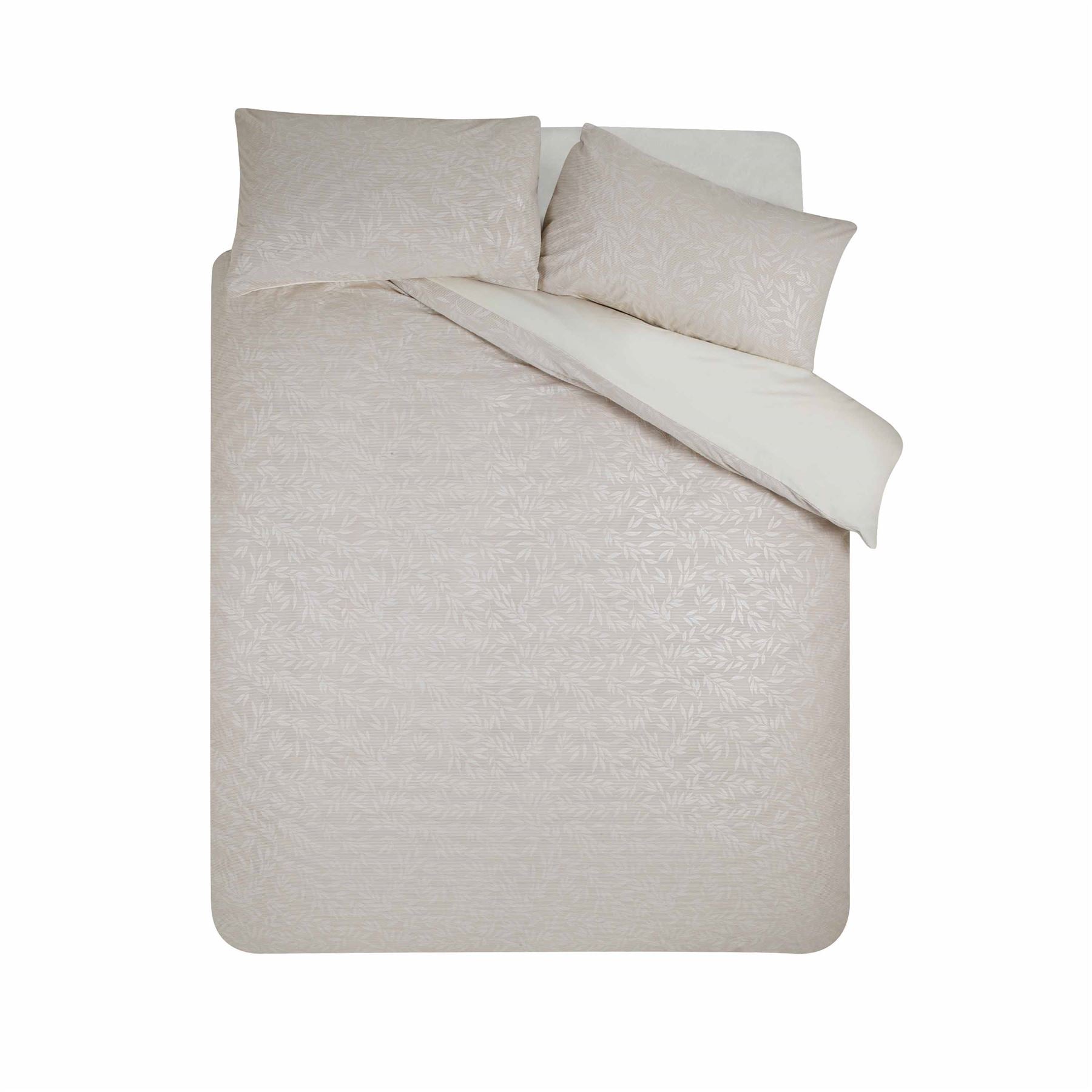 Catherine Lansfield Corded Leaves Embossed Duvet Cover Set