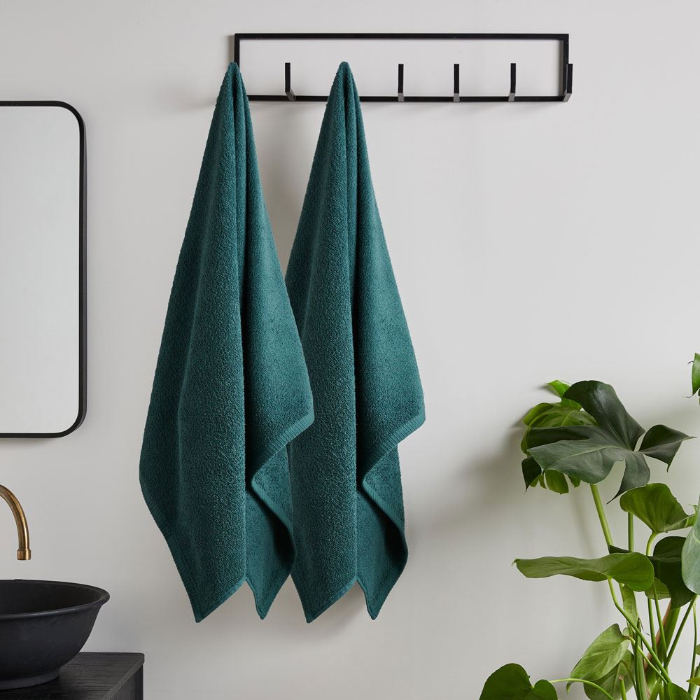 Catherine Lansfield Quick Dry 100% Cotton Bath Sheet, 2 Pack