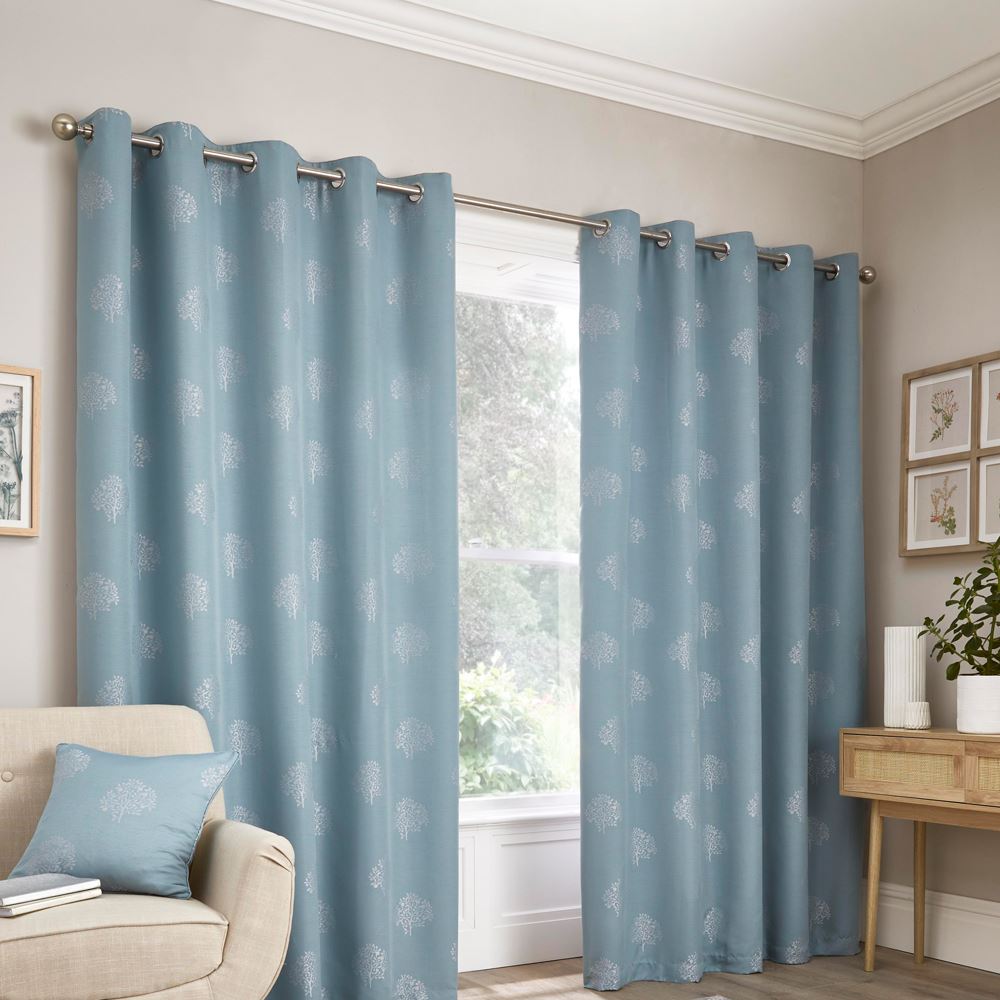 Appletree Loft Harvest Motif Woven Jacquard Eyelet Curtains