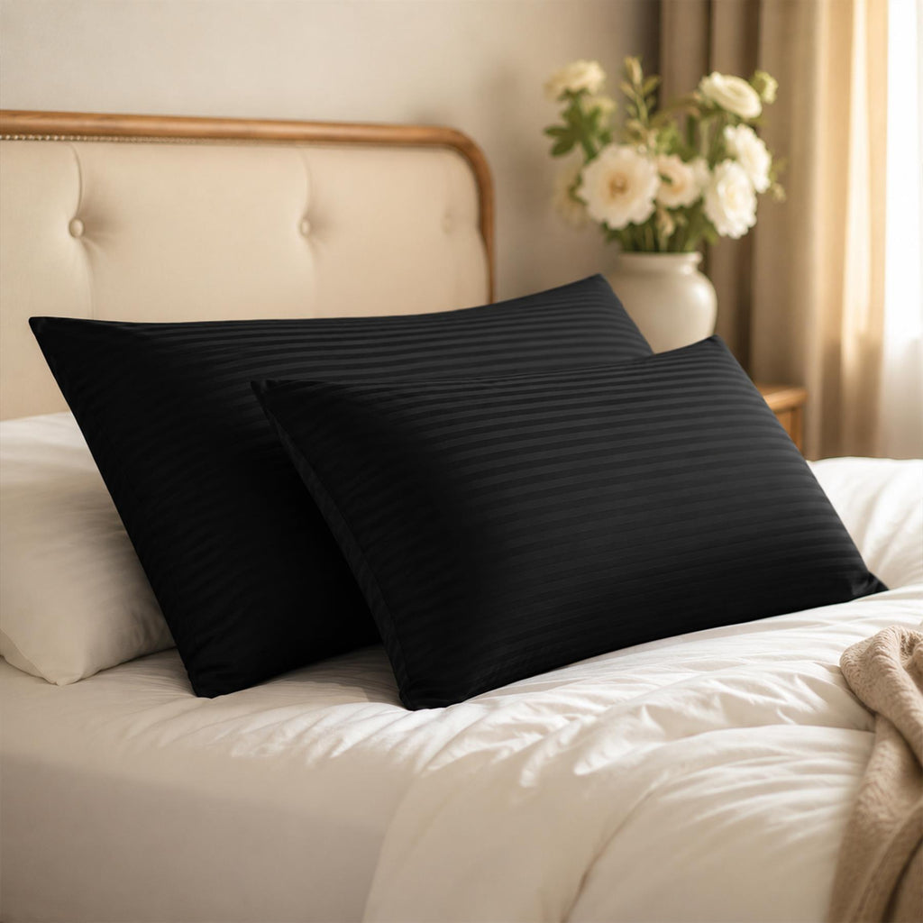 Night Zone Satin Stripe 100% Cotton 250 Thread Count Housewife Pillow Case