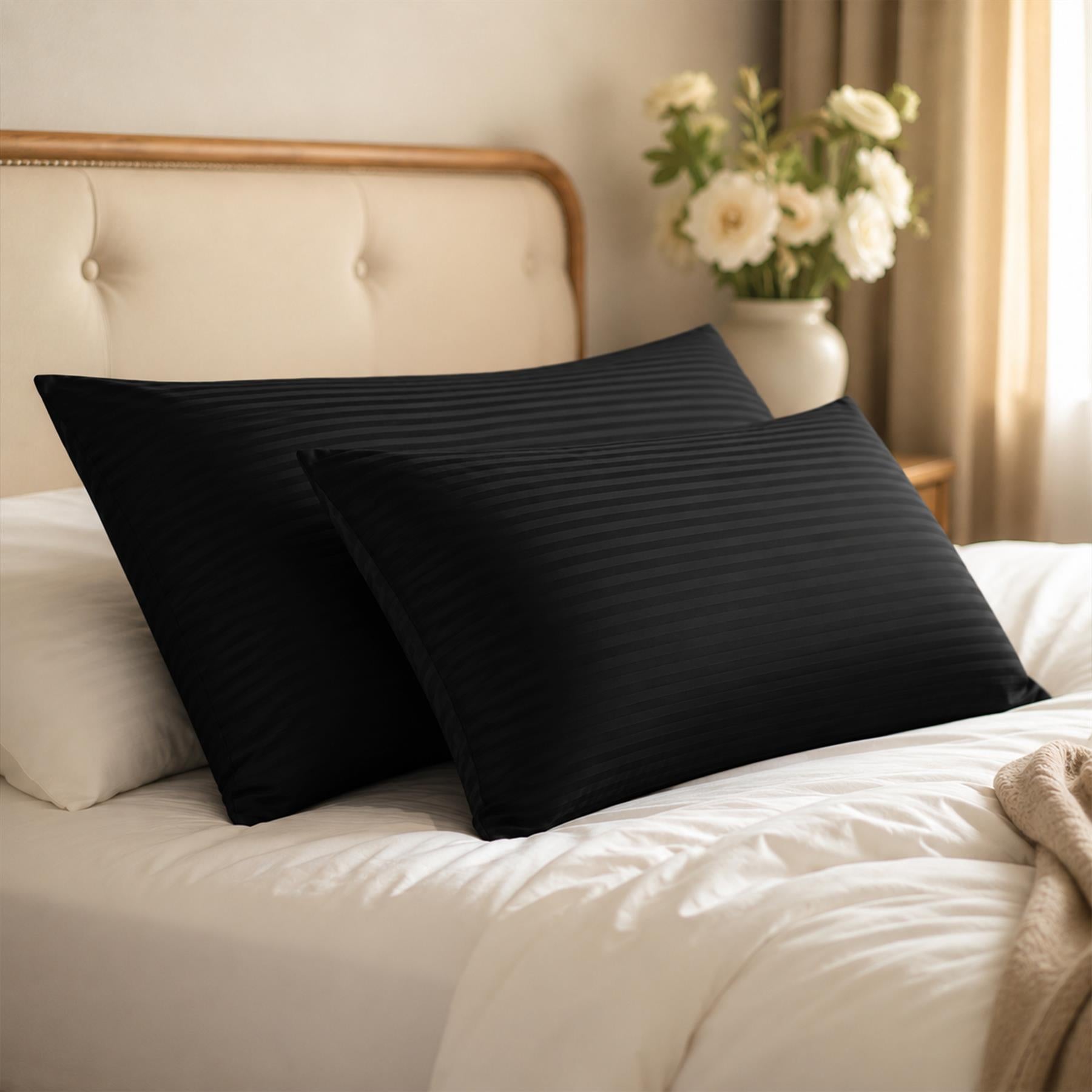 Night Zone Satin Stripe 100% Cotton 250 Thread Count Housewife Pillow Case