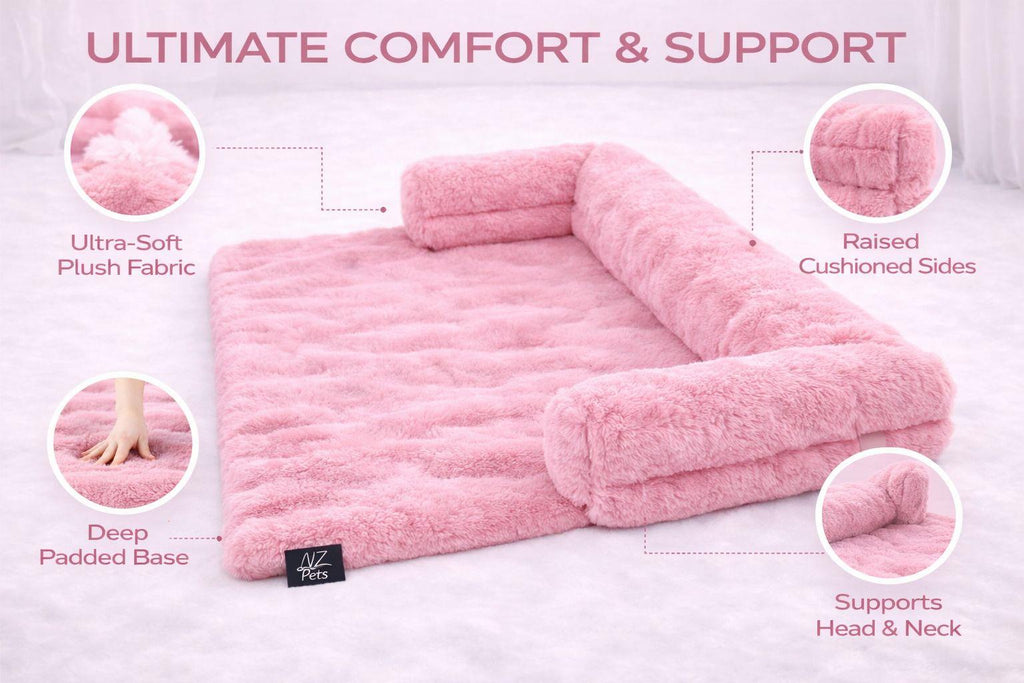 Night Zone Super Soft Plush Square Sofa Pet Bed
