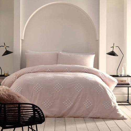 Appletree Boutique Diamond Tuft Embellished 100% Cotton Duvet Cover Set