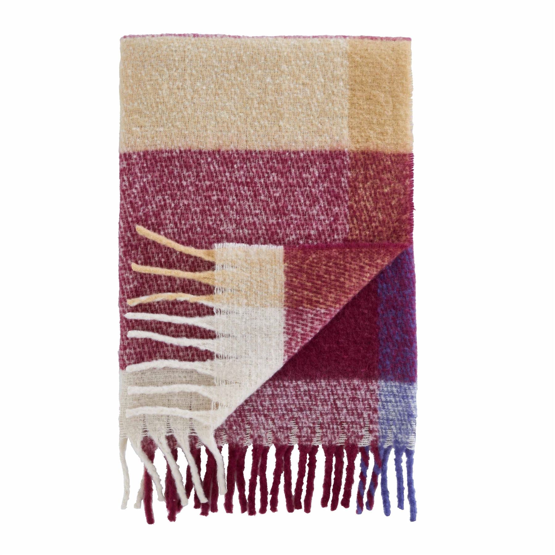 Catherine Lansfield Faux Mohair Check Super Soft Fringed Throw