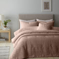 Catherine Lansfield Lennon Stripe King Duvet Cover Set with Pillowcases Clay