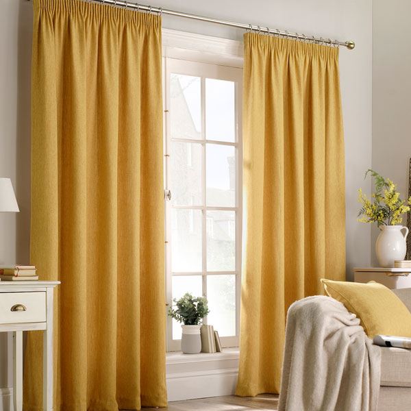 Furn Harrison Herringbone Weave Pencil Pleat Lined Curtains