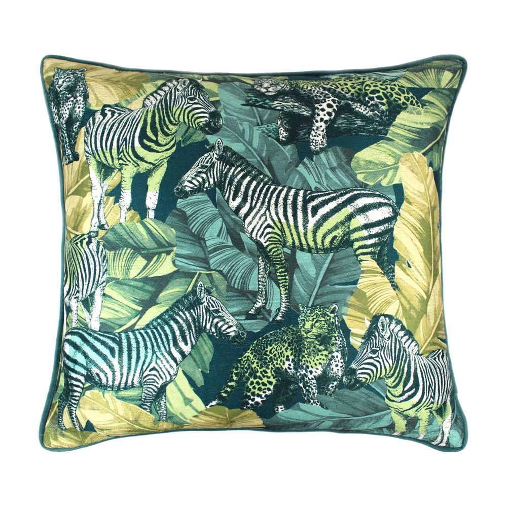 Scatter Box Madagascar Velour Feather Filled Piped Cushion