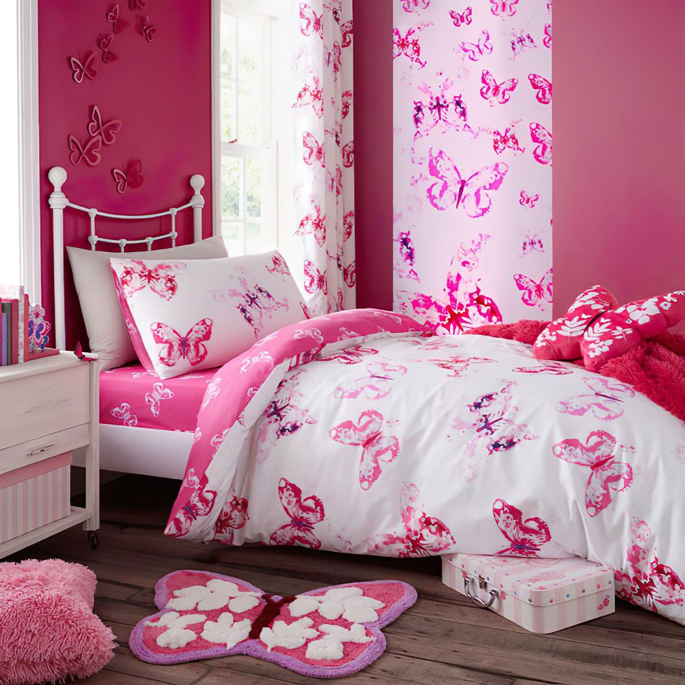 Catherine Lansfield Butterfly Easy Care Duvet Cover Set