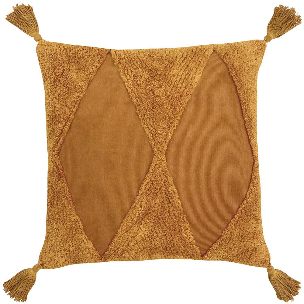 Furn Kantha Tufted 100% Cotton Tasselled Cushion Cover