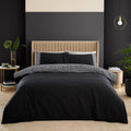 Catherine Lansfield Artemis Greek Key Reversible Single Duvet Cover Set with Pillowcase Black
