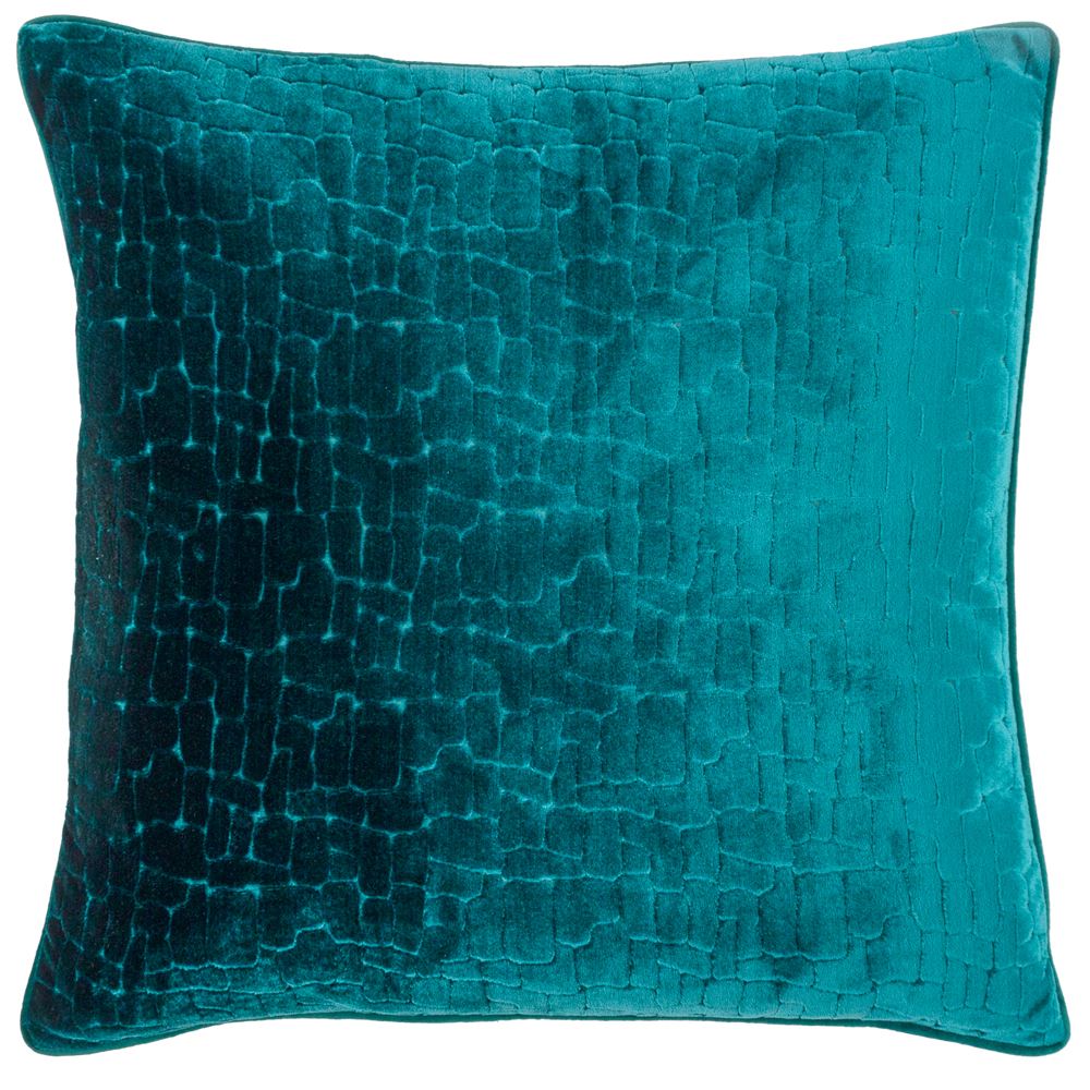 Paoletti Bloomsbury Geometric Cut Velvet Piped Edge Cushion Cover