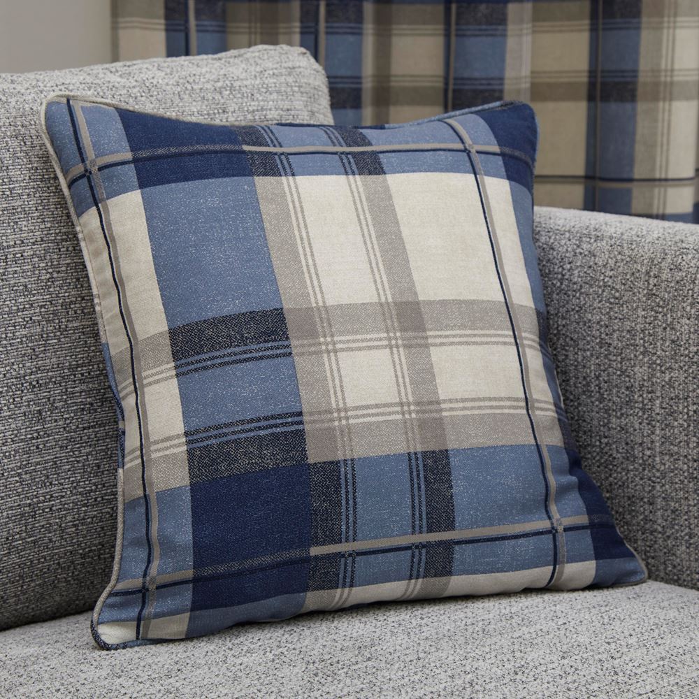 Fusion Balmoral Check 100% Cotton Filled Cushion, 43 x 43 Cm