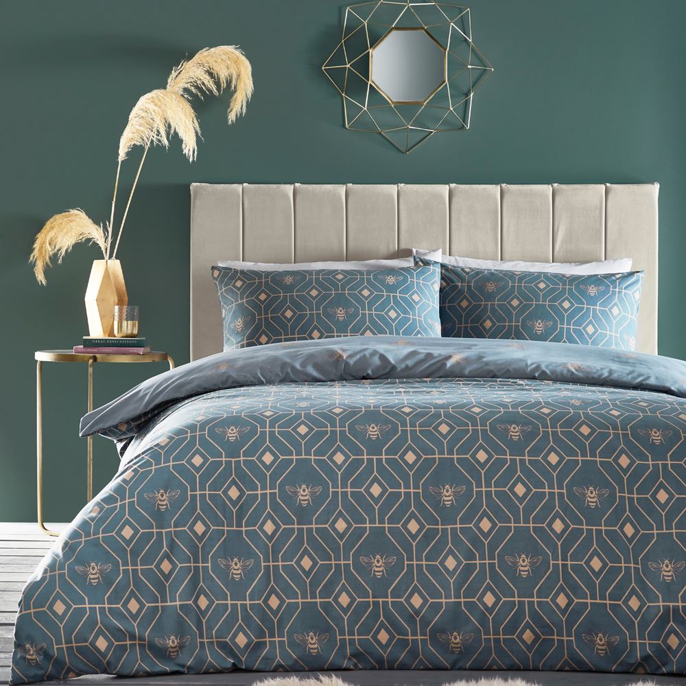 Furn Bee Deco Print Reversible Duvet Cover Set