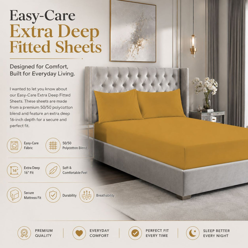 Night Zone Easy-care extra deep fitted sheets