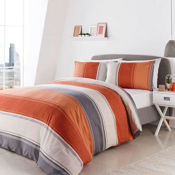 Fusion Betley Stripe Reversible Duvet Cover Set