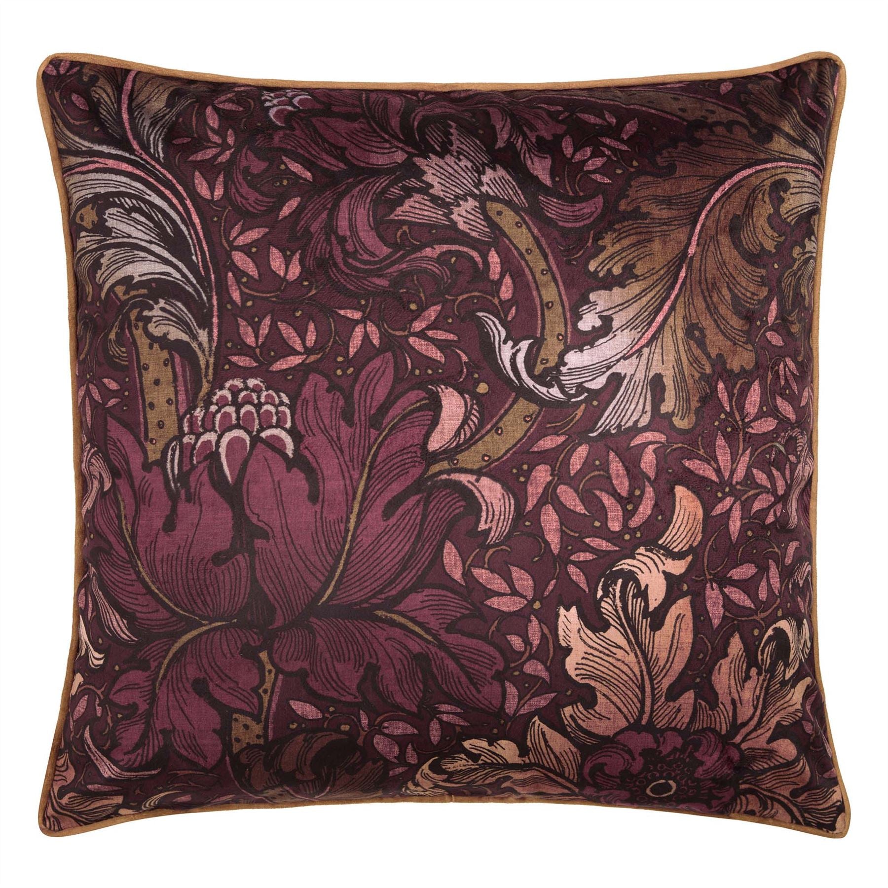 Laurence Llewelyn Bowen Morris Major Chintz Velvet Piped Edge Cushion Cover