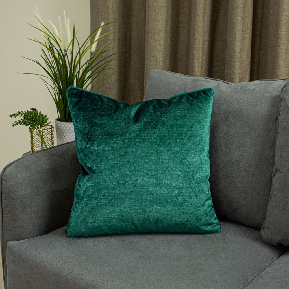 Paoletti Stella Embossed Texture Luxe Velvet Piped Cushion Cover