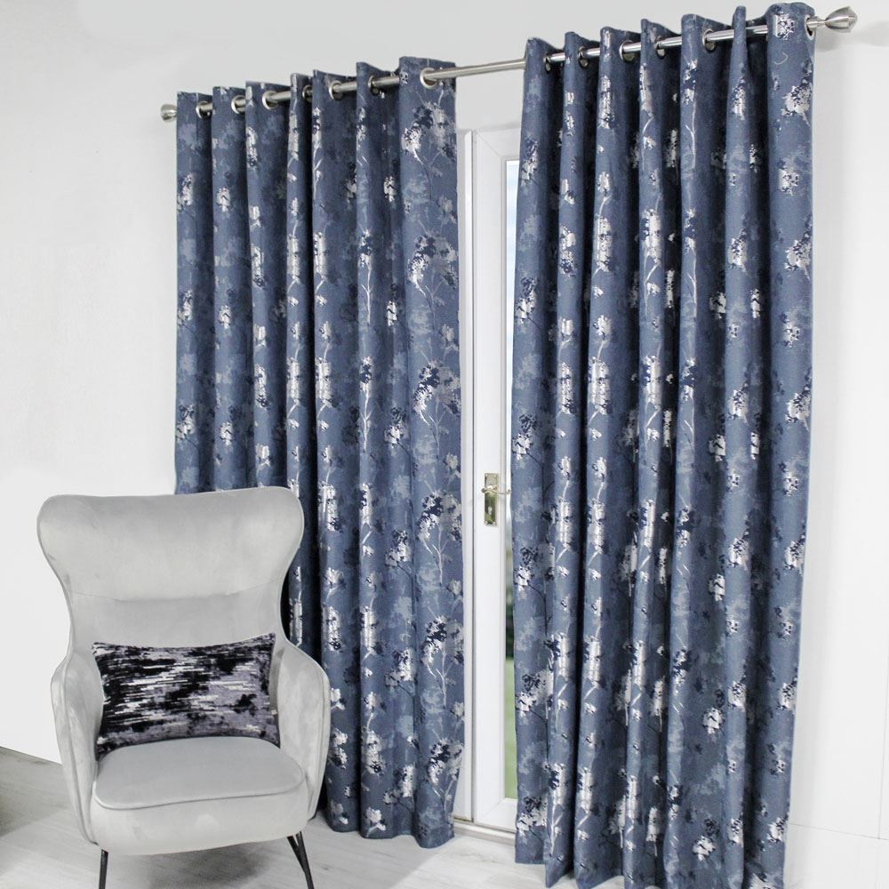 Scatter Box Watercolour Trees Eyelet Lined Curtains