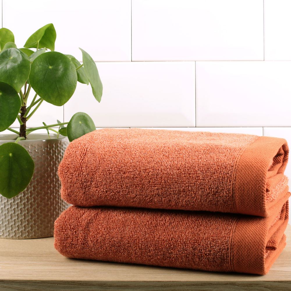 Drift Home Abode Eco-Friendly Cotton Rich 600gsm Hand Towel, 2 Pack