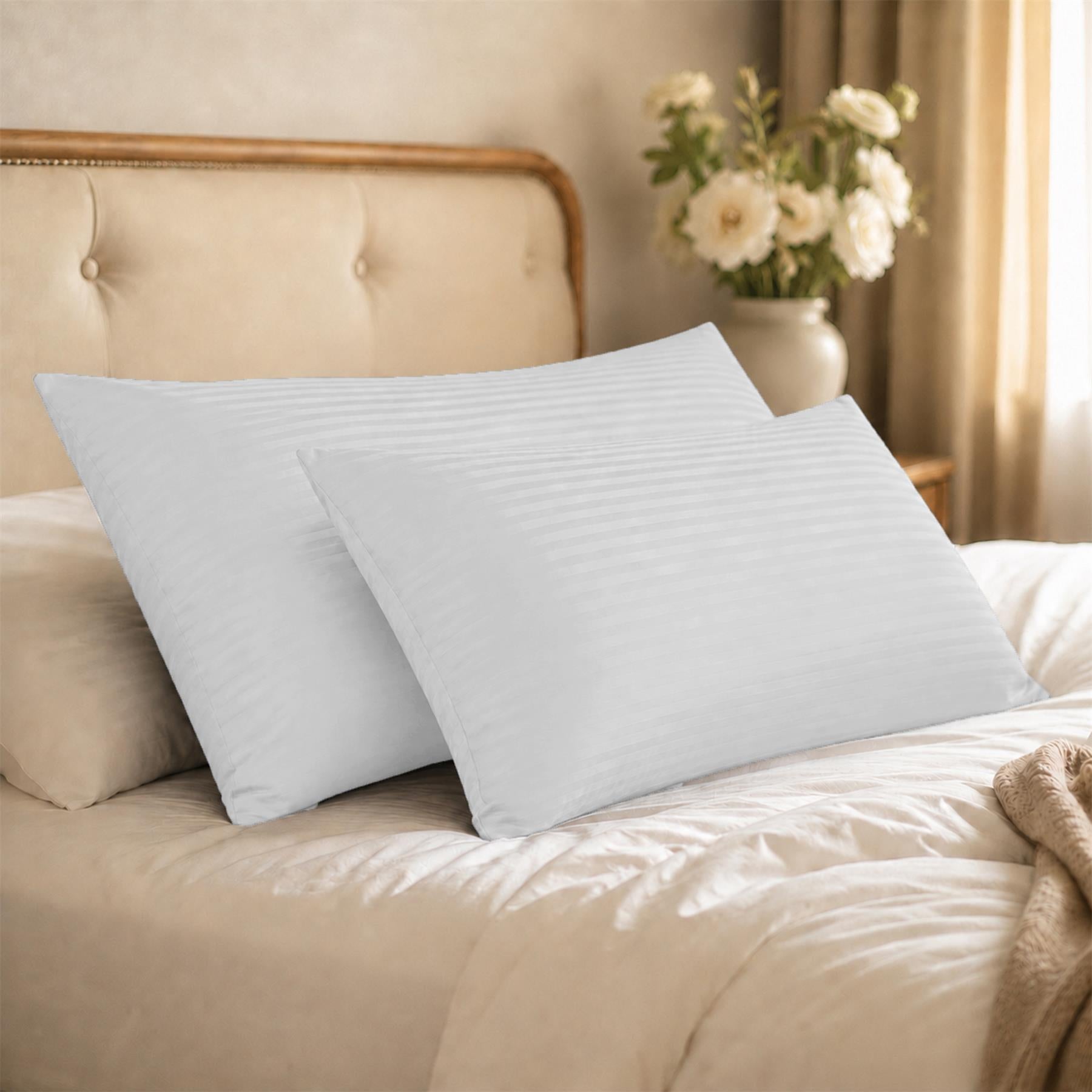 Night Zone Satin Stripe 100% Cotton 250 Thread Count Housewife Pillow Case