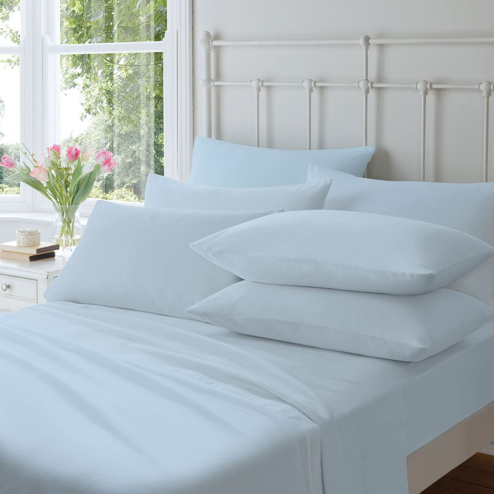 Catherine Lansfield Plain Dyed 100% Brushed Cotton Flannelette Duvet Cover Set