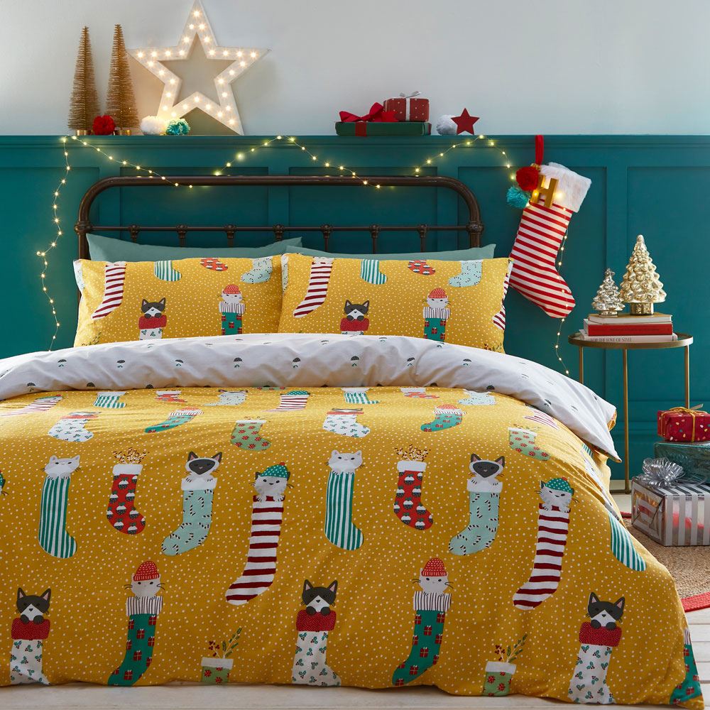Furn Meowy Christmas Reversible Duvet Cover Set