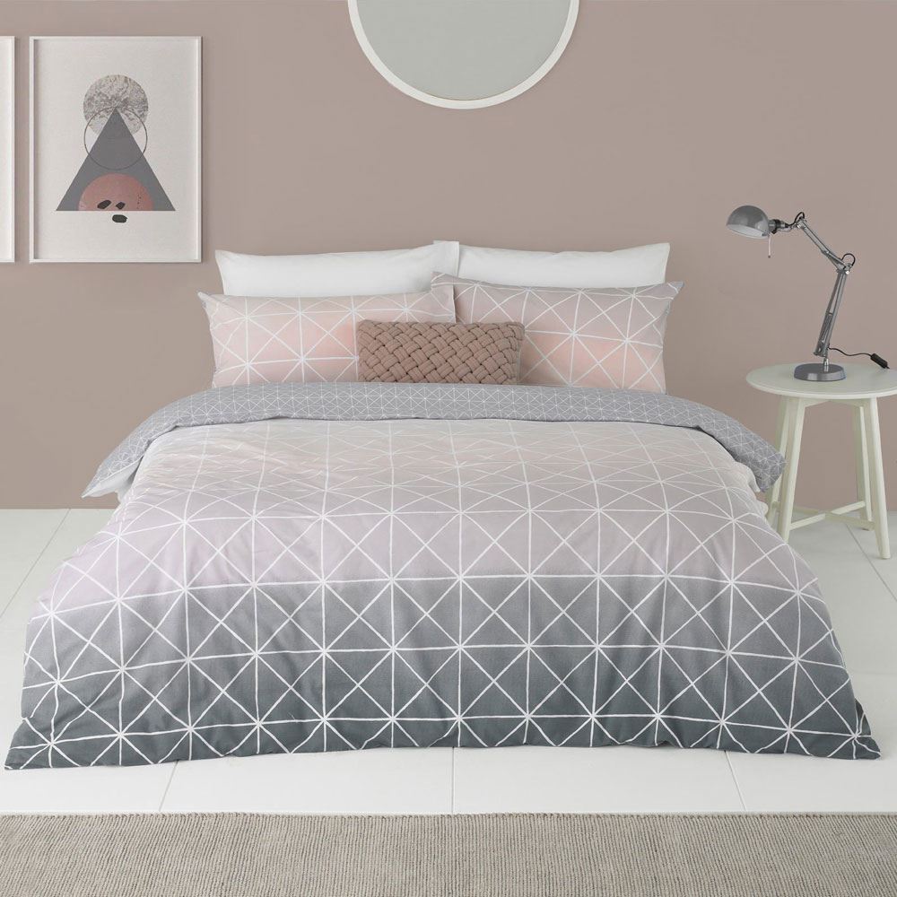 Furn Spectrum Geometric Print Reversible Duvet Cover Set