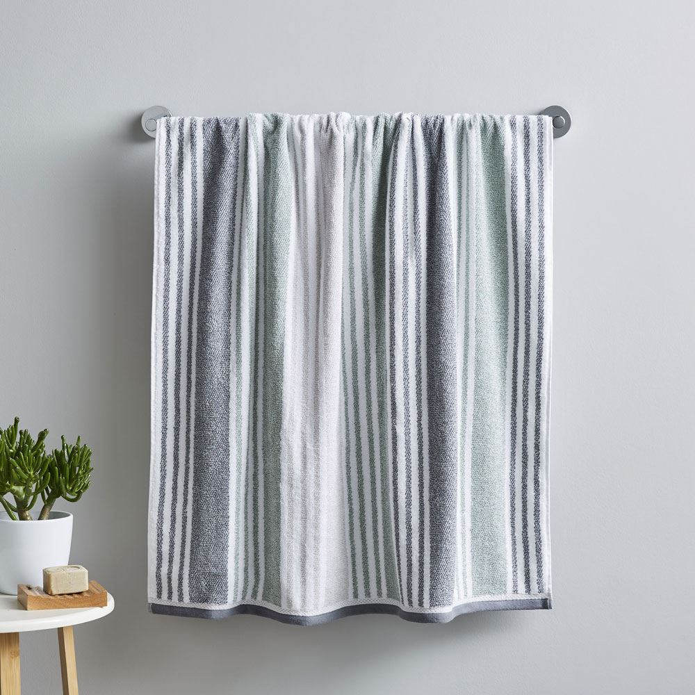 Catherine Lansfield Kelso Stripe Soft & Absorbent 100% Cotton 450gsm Bath Sheet