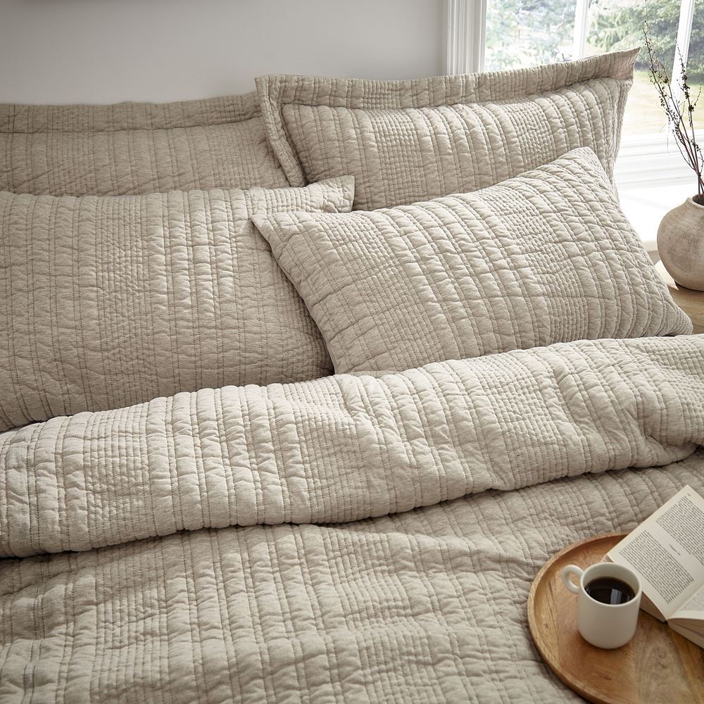 Pineapple Elephant Tamba Jersey Stripe Linear Quilted Duvet Cover Set
