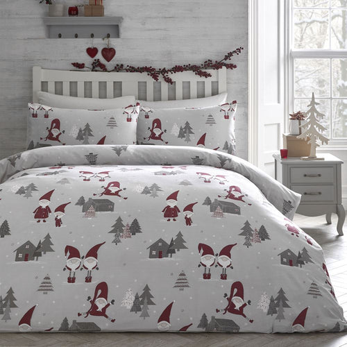 Bedlam Christmas Gonks Skandi Print Easy Care Reversible Duvet Cover Set