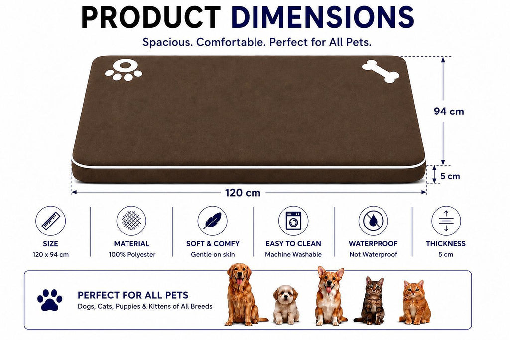 Night Zone Super Soft Bone & Paw Pet Bed Mat
