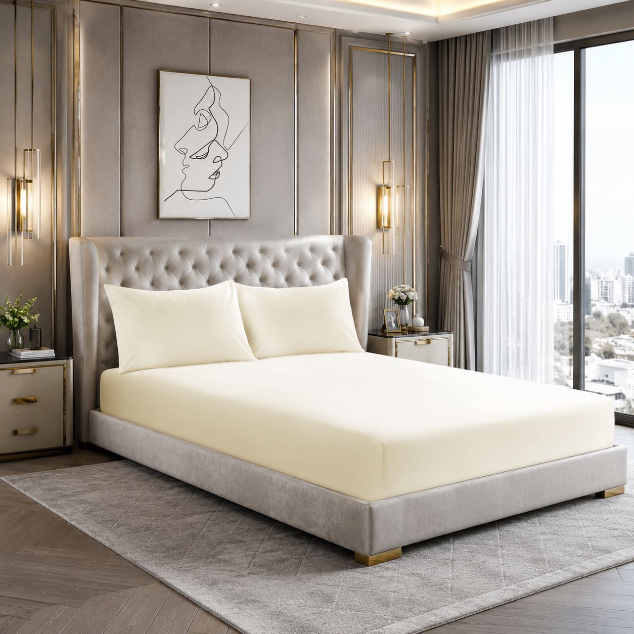 Night Zone Easy-care extra deep fitted sheets