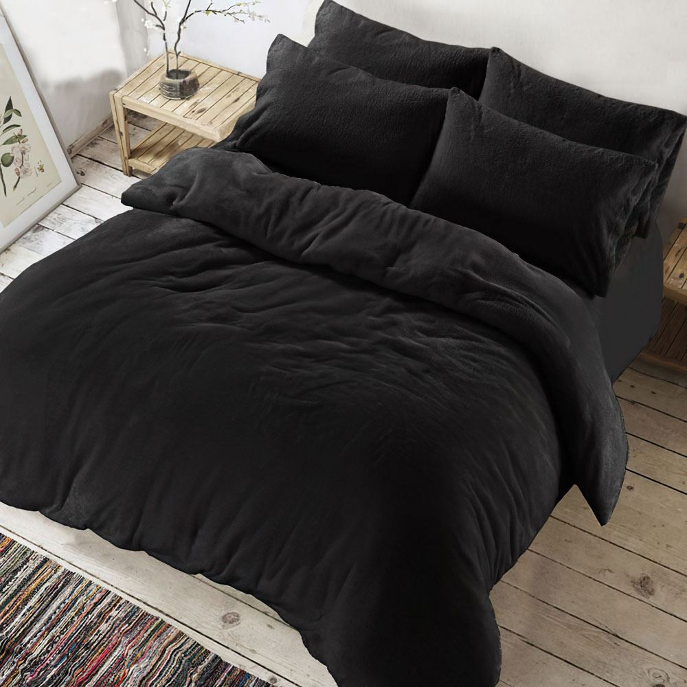 Night Zone Super Soft Teddy Fleece Warm & Cosy Duvet Cover Set