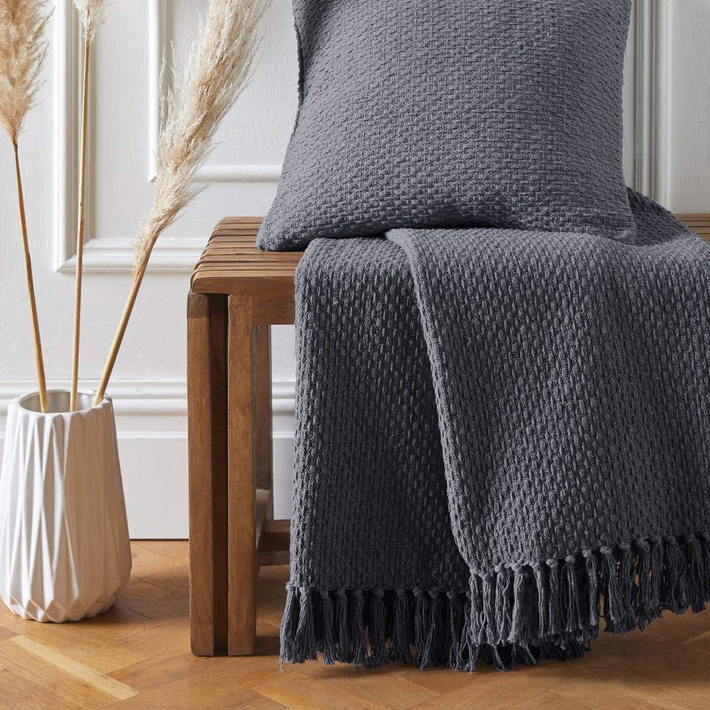 Drift Home Hayden Textured Weave Eco-Friendly 100% Recycled Cotton Throw