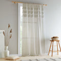 Pineapple Elephant Izmir Textured Fringed Slot Top Voile Curtain Panel