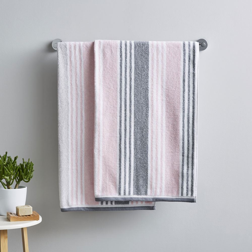 Catherine Lansfield Kelso Stripe Soft & Absorbent 100% Cotton 450gsm Bath Sheet