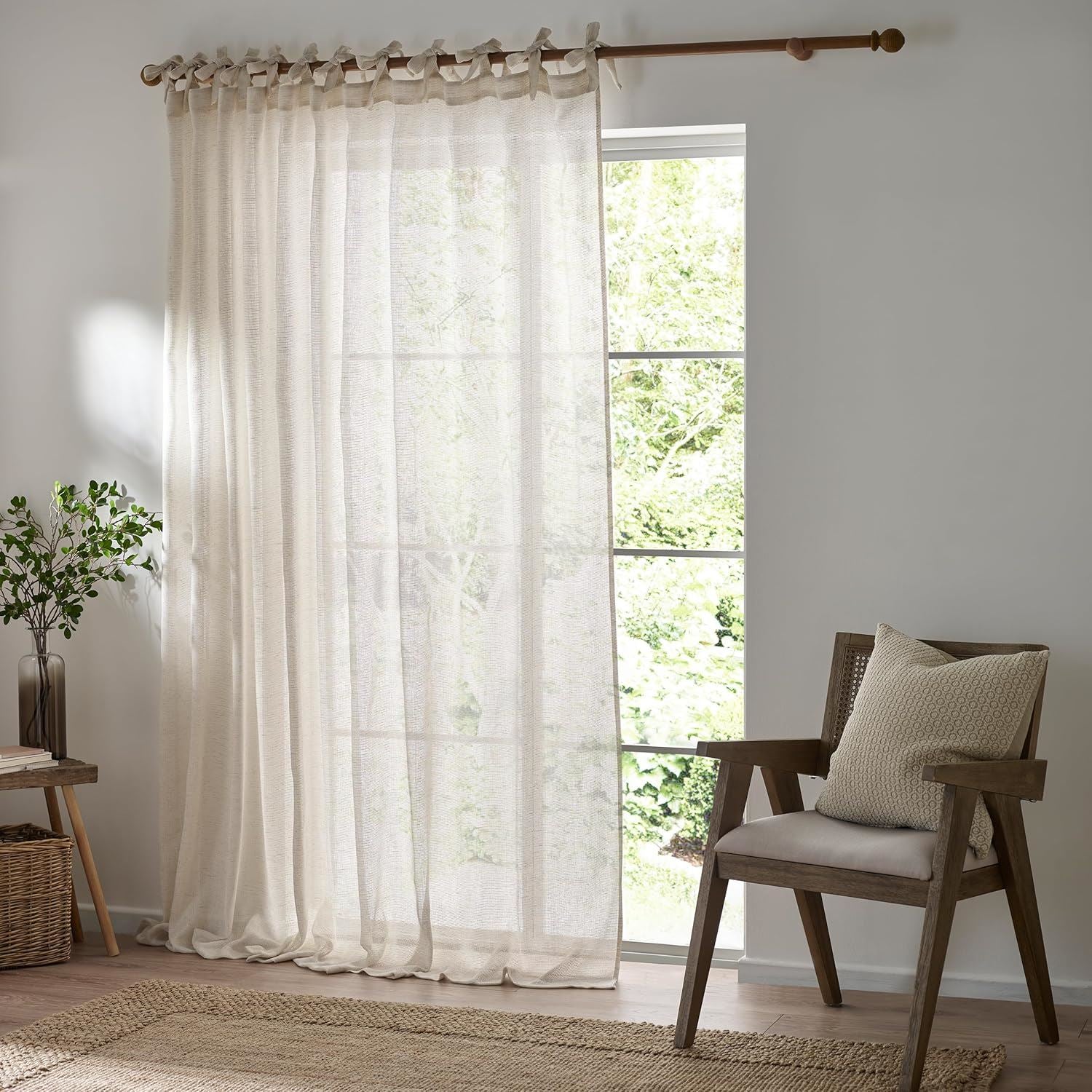 Yard Nimbus Woven Sheer Tie Top Voile Curtain Panel