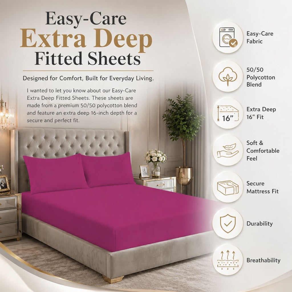 Night Zone Easy-care extra deep fitted sheets