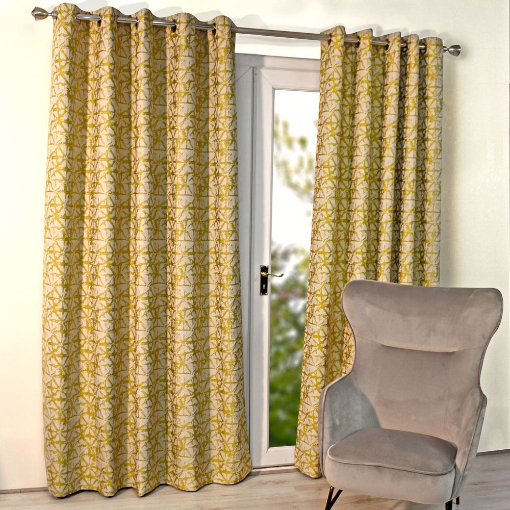 Scatter Box Sigma Chenille Jacquard Lined Eyelet Curtains
